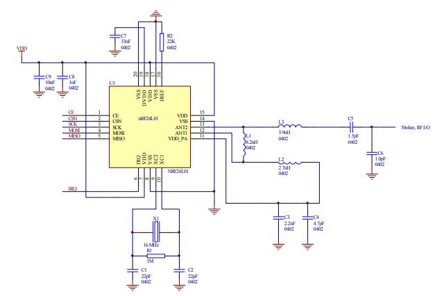 NRF24L01 Schematic Diagram