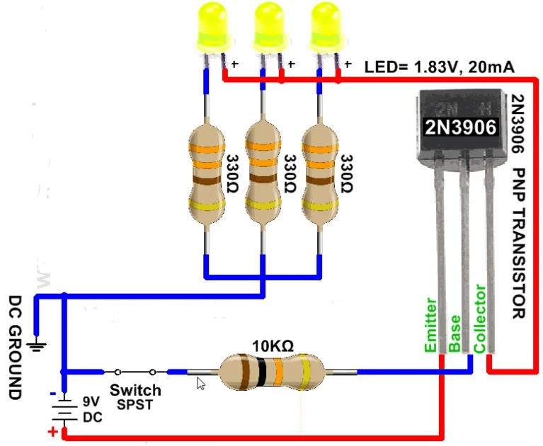 Example of a switch as a 2N3906